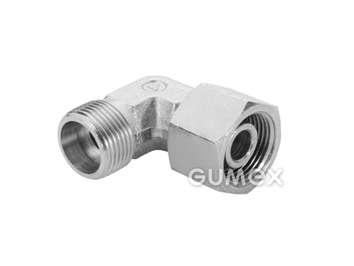 Hydraulikverschraubung, Kniestück 90°, schwere Reihe, Überwurfmutter M16x1,5- Außengewinde M16x1,5, 